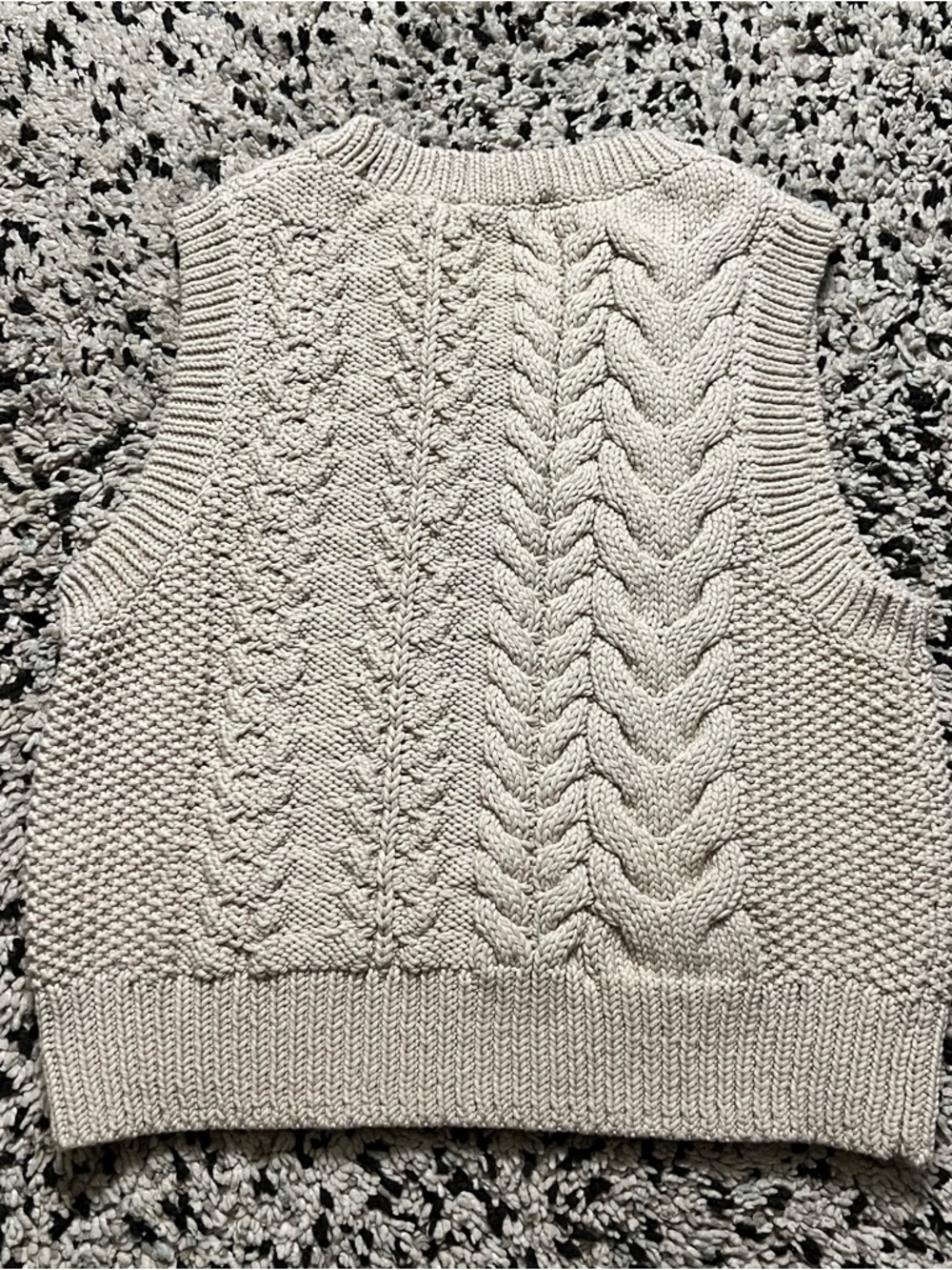COS Sweater Vest Chunky Cableknit Beige Women’s Size XS - Picture 15 of 15